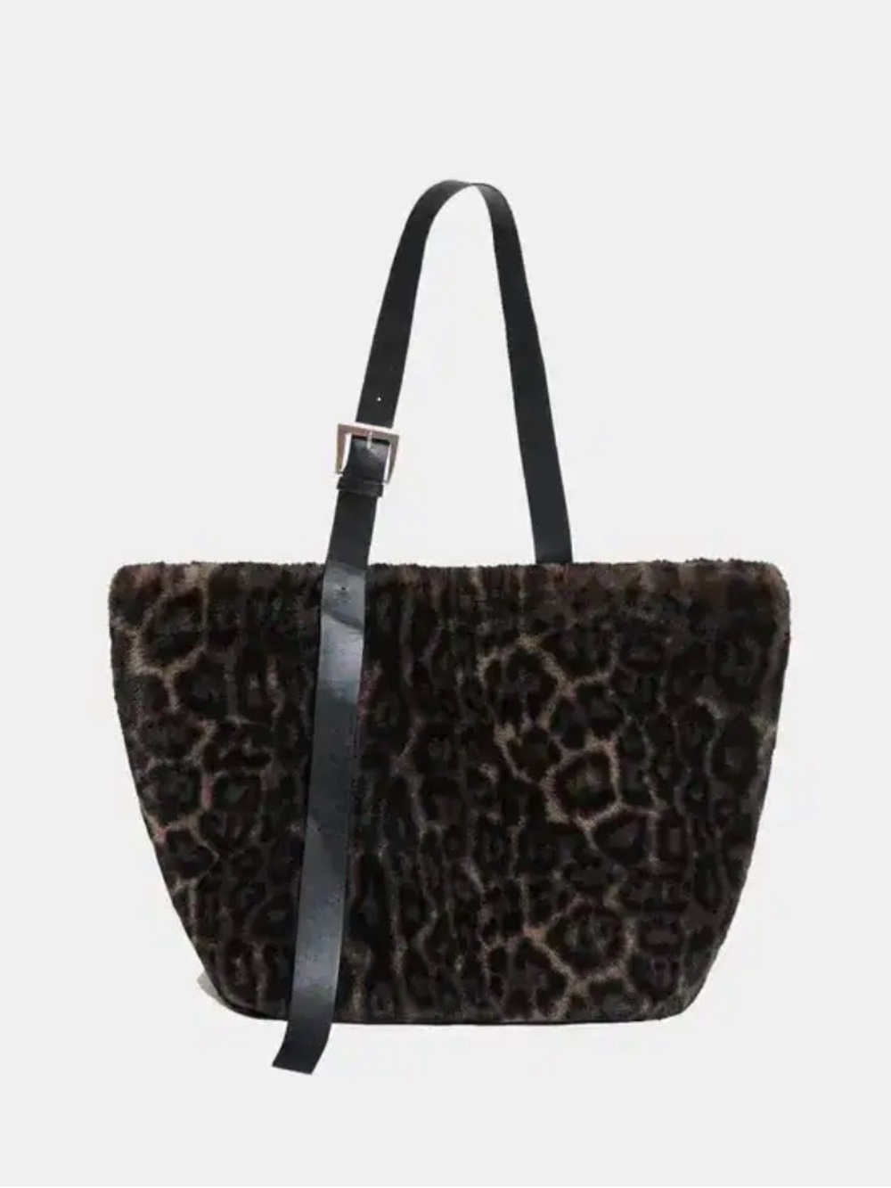 Apparis Faux Fur Leopard Tote Bag with Adjustable Strap